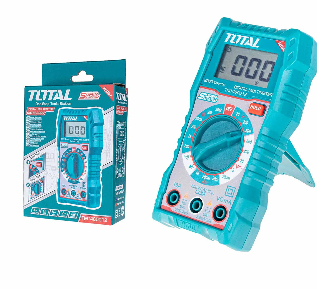 Total TMT460012 Digital Multimeter - 2000 Counts, 600V Total